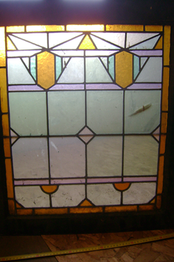Historisch glas-in-loodbovenlicht uit circa 1900